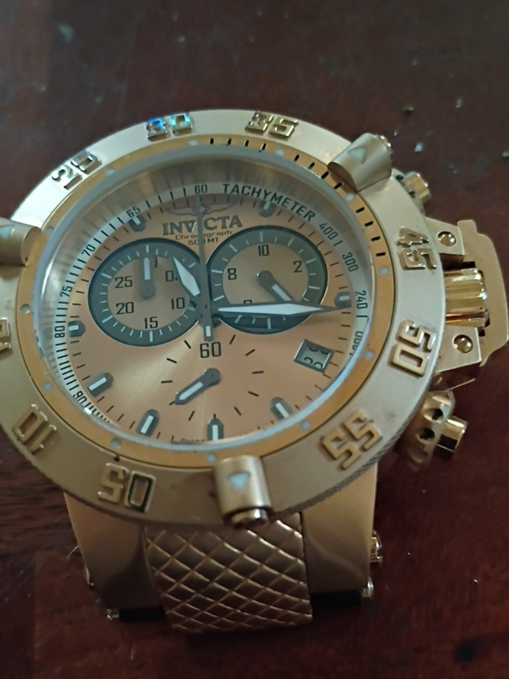 Invicta Men’s Gold Chronograph Tachymeter Watch